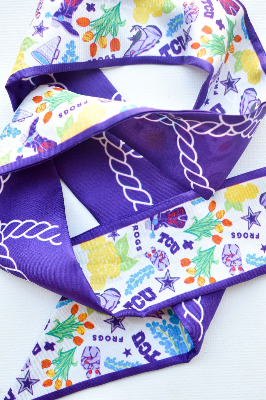 TCU Horned Frogs Skinny Scarf - Saturday Silks - COLOR GAME