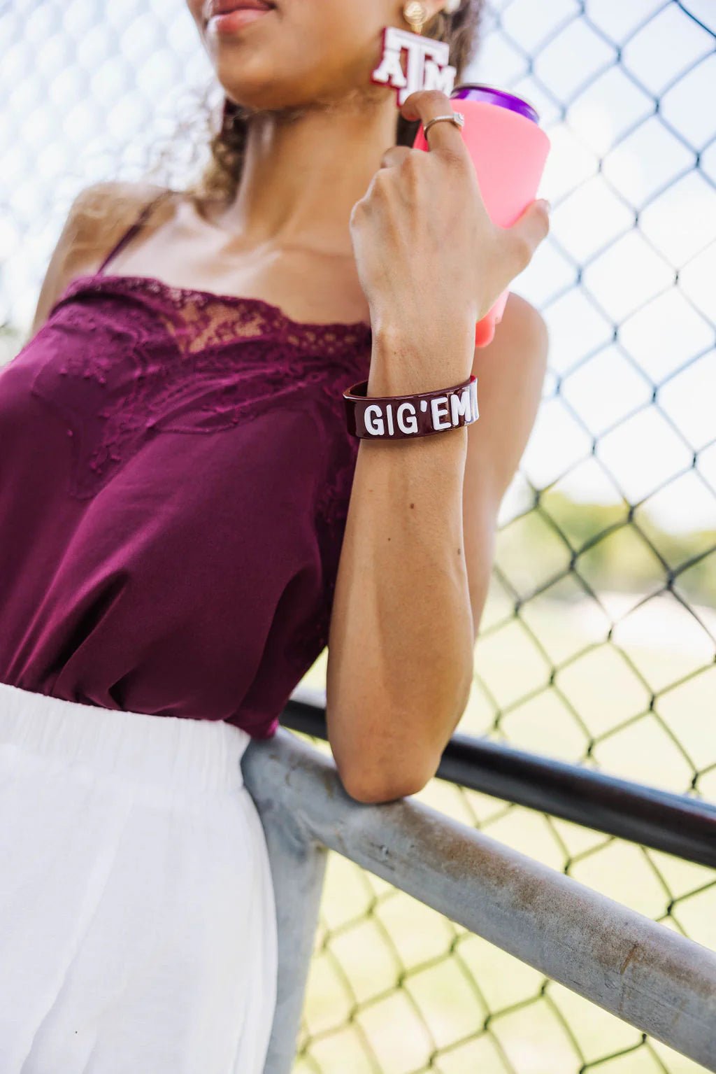 Texas A&M Maroon Gig'Em Cuff - Brianna Cannon - COLOR GAME