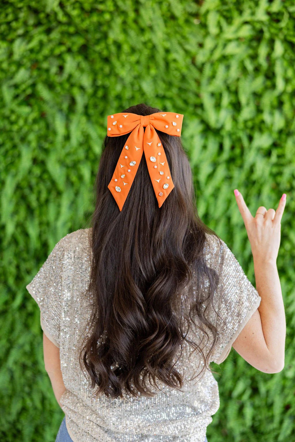 Texas Burnt Orange Bow Barrette - Brianna Cannon - COLOR GAME