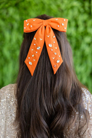 Texas Burnt Orange Bow Barrette - Brianna Cannon - COLOR GAME