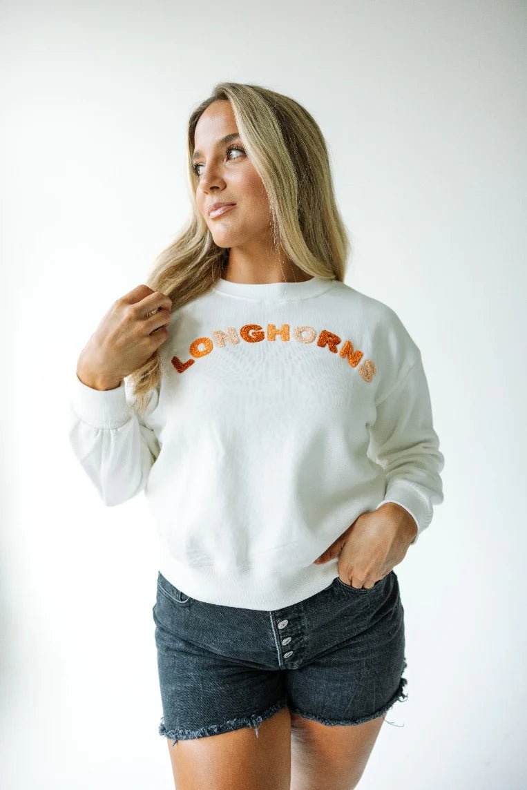 Texas Charlie Chenille Sweatshirt - Gameday Social - COLOR GAME
