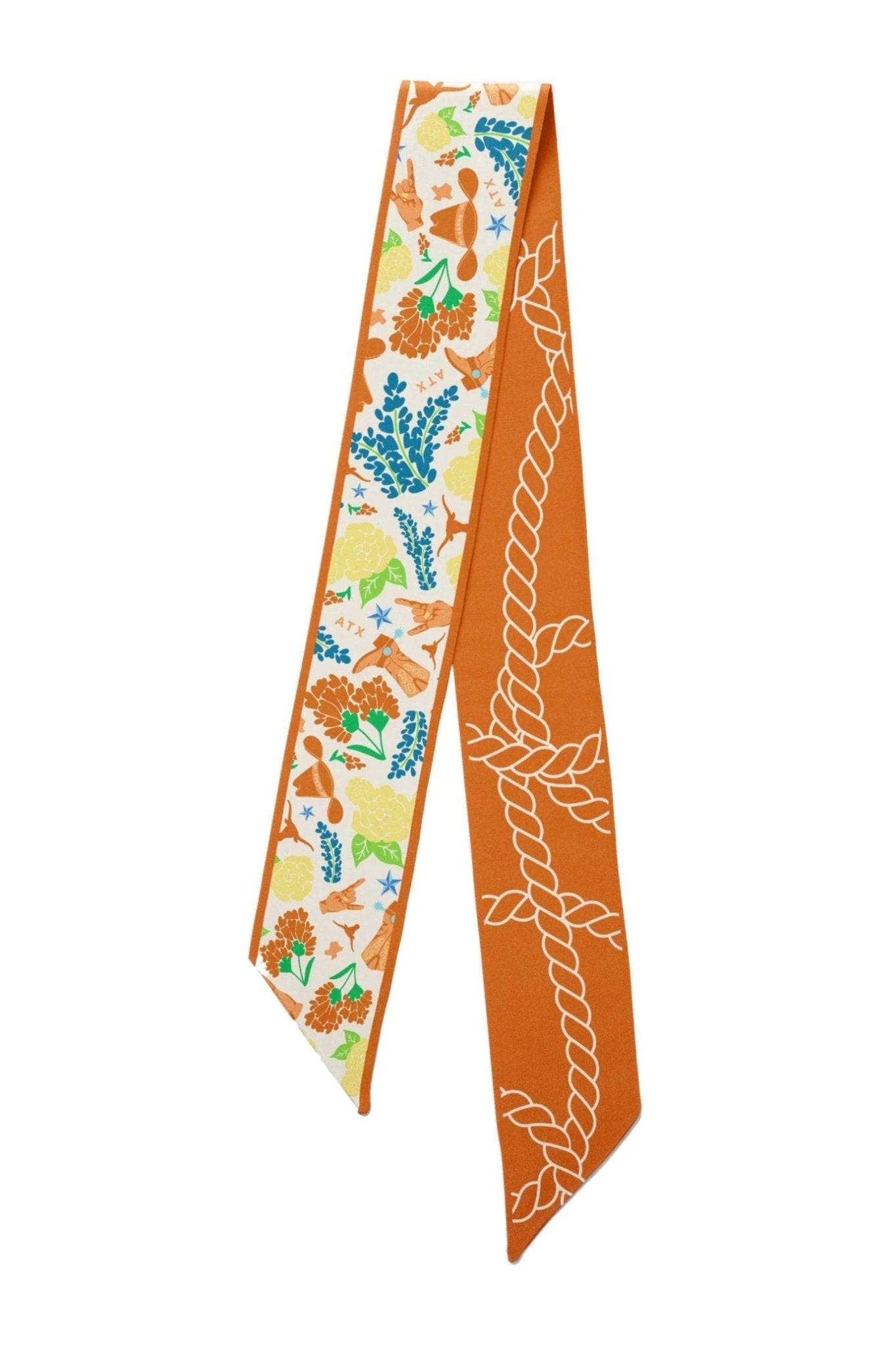 Texas Longhorns Skinny Scarf - Saturday Silks - COLOR GAME