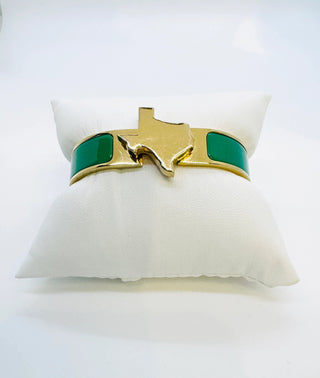 Texas Map Bangle Bracelet Green - Gameday Luxe - COLOR GAME