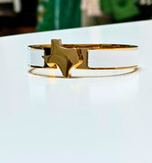 Texas Map Bangle Bracelet White - Gameday Luxe - COLOR GAME