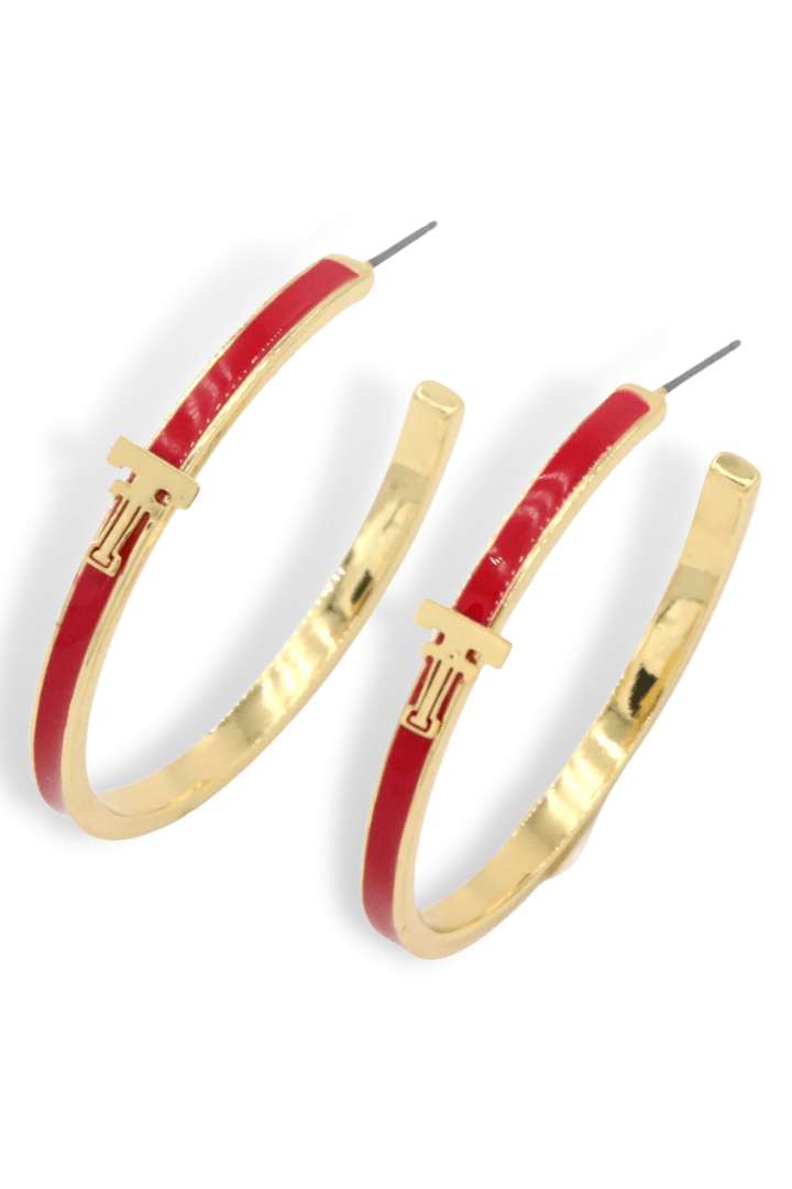 Texas Tech Logo Hoop Earrings - Brianna Cannon - COLOR GAME