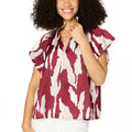 The Abstract Blouse Maroon + Grey - Stewart Simmons - COLOR GAME