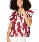 The Abstract Blouse Maroon + Grey - Stewart Simmons - COLOR GAME