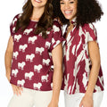 The Abstract Blouse Maroon + Grey - Stewart Simmons - COLOR GAME