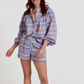 The Barry Short Blue + Orange Stripe - The Shirt by Rochelle Behrens - COLOR GAME