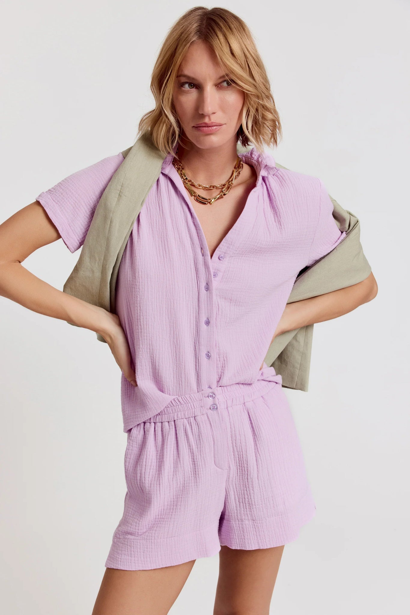 The Barry Short Lilac Gauze - The Shirt by Rochelle Behrens - COLOR GAME