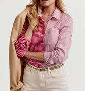 The Boyfriend Shirt Red Multistripe - The Shirt by Rochelle Behrens - COLOR GAME