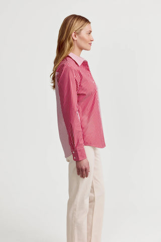 The Boyfriend Shirt Red Multistripe - The Shirt by Rochelle Behrens - COLOR GAME