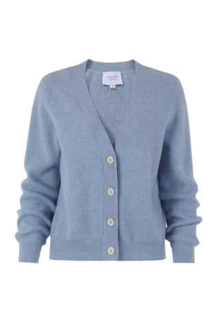 The Cashmere V - Neck Sweater Heather Blue - The Shirt by Rochelle Behrens - COLOR GAME