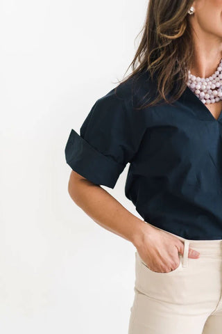 The Charlie Pullover Shirt Navy - Heidi Houston - Color Game