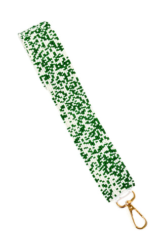 The Courtney Beaded Confetti Strap Green + White - Gameday Luxe - COLOR GAME