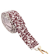 The Courtney Beaded Confetti Strap Maroon + White - Gameday Luxe - COLOR GAME