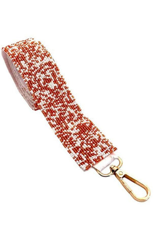 The Courtney Beaded Confetti Strap Orange + White - Gameday Luxe - COLOR GAME