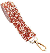 The Courtney Beaded Confetti Strap Orange + White - Gameday Luxe - COLOR GAME