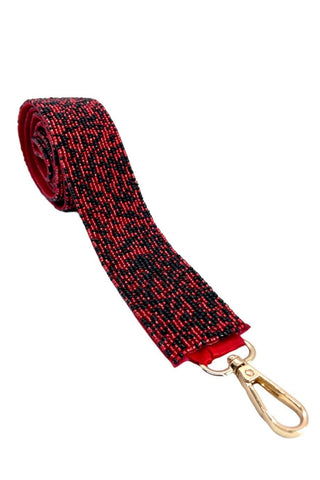 The Courtney Beaded Confetti Strap Red + Black - Gameday Luxe - COLOR GAME