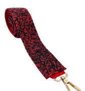 The Courtney Beaded Confetti Strap Red + Black - Gameday Luxe - COLOR GAME