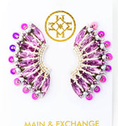 The Fan Girl Earrings Purple - Main and Exchange - COLOR GAME