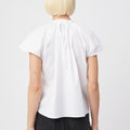 The Flutter Shoulder Short Sleeve Shirt White - The Shirt by Rochelle Behrens - COLOR GAME