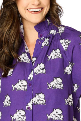 The Horned Frogs Poplin Blouse - Stewart Simmons - COLOR GAME