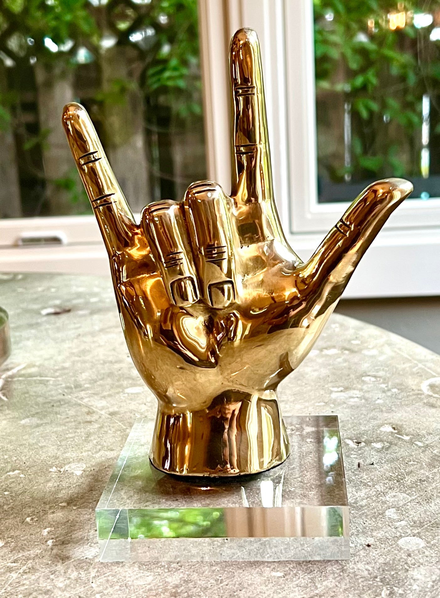 The "I Love You" Hand Sign Sculpture in Brass - Prize - COLOR GAME
