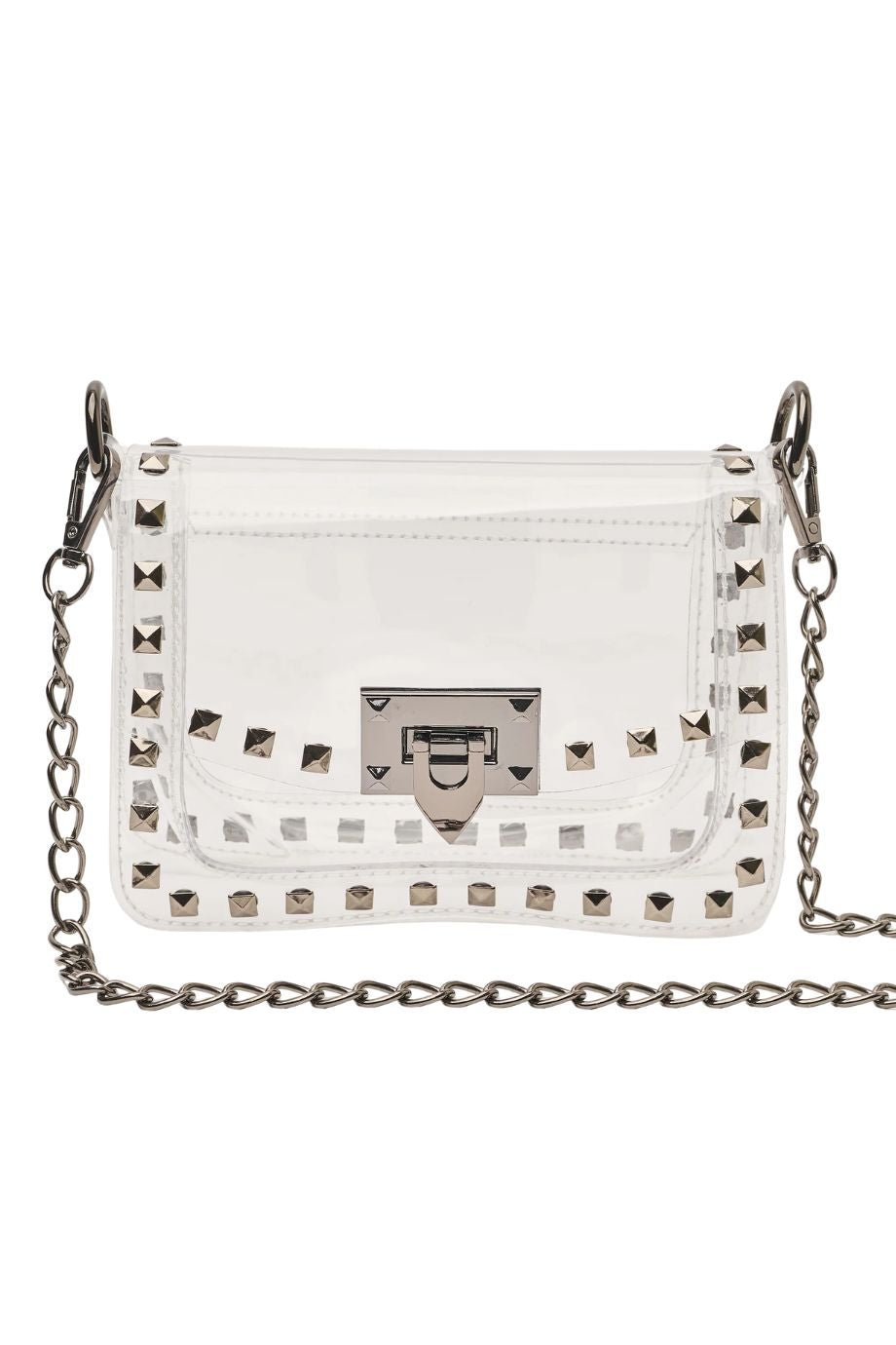 The Jackie Gunmetal - Studded Clear Bag - Clearly Handbags - COLOR GAME