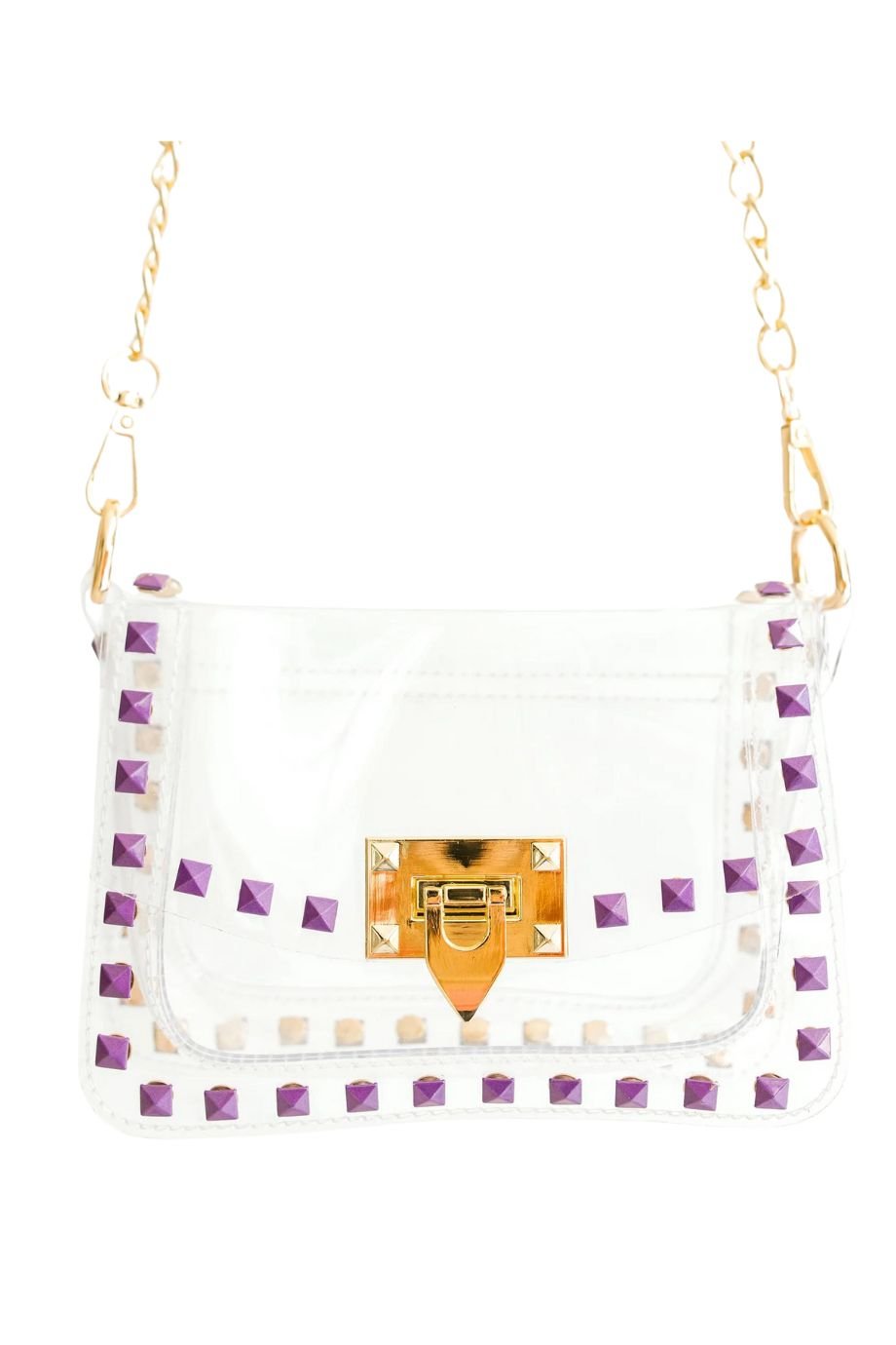 The Jackie Purple - Studded Clear Bag - Clearly Handbags - COLOR GAME