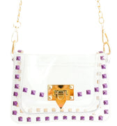 The Jackie Purple - Studded Clear Bag - Clearly Handbags - COLOR GAME