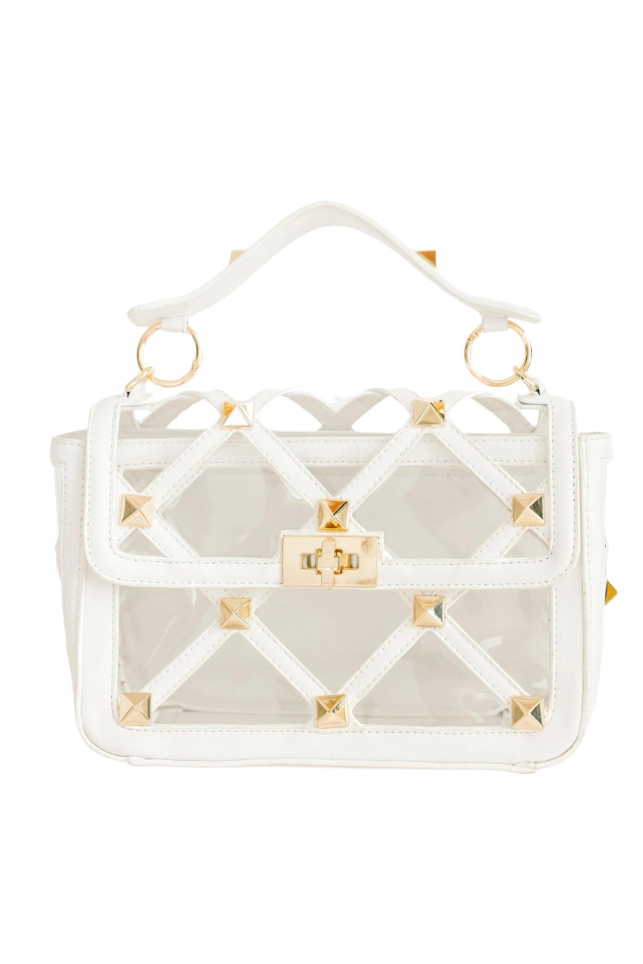 The Lily Gold Studded Clear Bag - Clearly Handbags - Color Game
