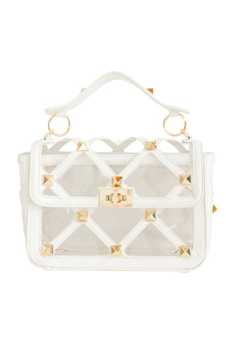 The Lily Gold Studded Clear Bag - Clearly Handbags - Color Game