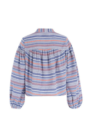 The Logan Shirt Blue + Orange Stripe - The Shirt by Rochelle Behrens - COLOR GAME