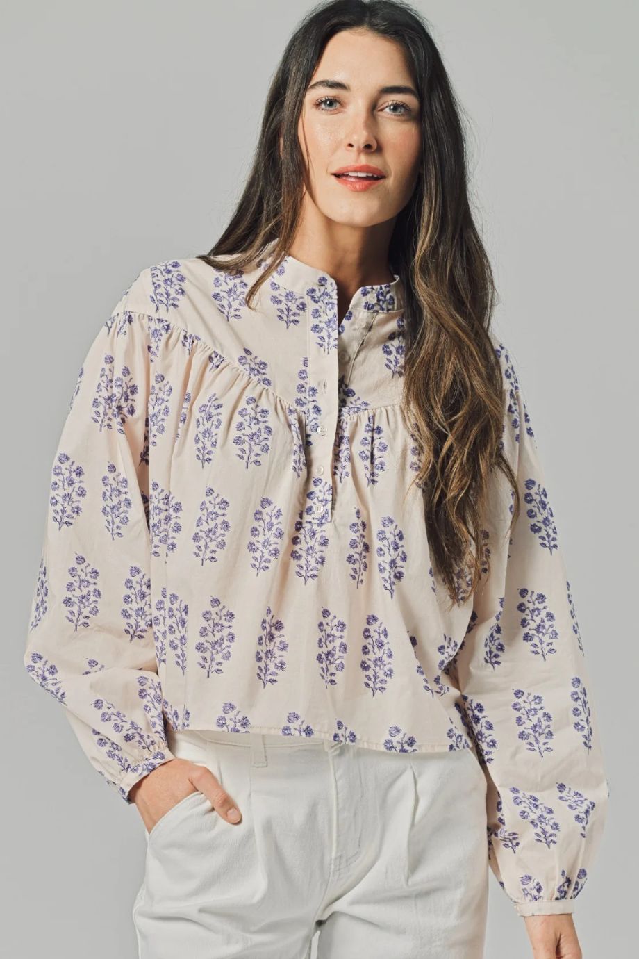 The Logan Shirt Lilac Print - The Shirt by Rochelle Behrens - COLOR GAME