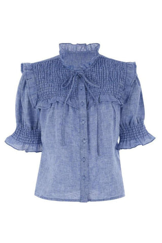 The Nicolette Shirt Denim Linen - The Shirt by Rochelle Behrens - COLOR GAME