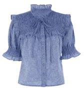 The Nicolette Shirt Denim Linen - The Shirt by Rochelle Behrens - COLOR GAME