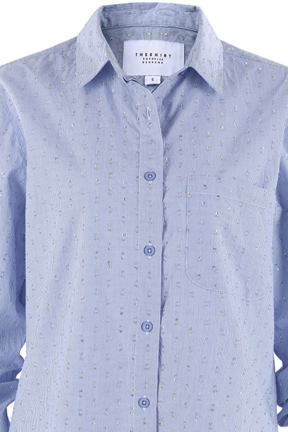 The Pia Shirt Light Blue Lurex - The Shirt by Rochelle Behrens - COLOR GAME