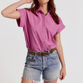 The Short Sleeve Boyfriend Shirt Orchid - The Shirt by Rochelle Behrens - COLOR GAME