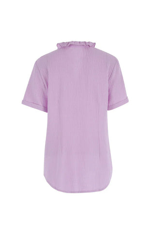 The Short Sleeve Loose Back Shirt Lilac Gauze - The Shirt by Rochelle Behrens - COLOR GAME