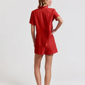 The Short Sleeve Loose Back Shirt Ruby Gauze - The Shirt by Rochelle Behrens - COLOR GAME