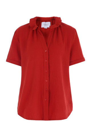 The Short Sleeve Loose Back Shirt Ruby Gauze - The Shirt by Rochelle Behrens - COLOR GAME