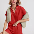 The Short Sleeve Loose Back Shirt Ruby Gauze - The Shirt by Rochelle Behrens - COLOR GAME