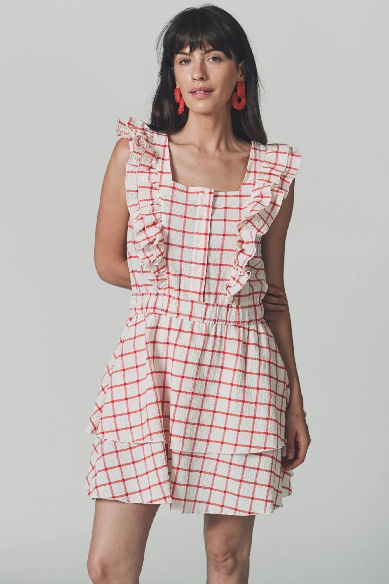 The Stella Dress Red Windowpane - The Shirt by Rochelle Behrens - COLOR GAME