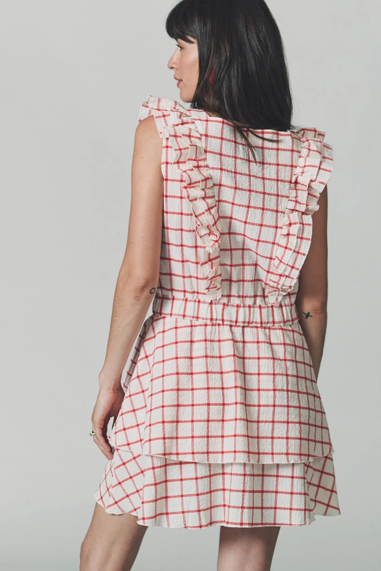 The Stella Dress Red Windowpane - The Shirt by Rochelle Behrens - COLOR GAME