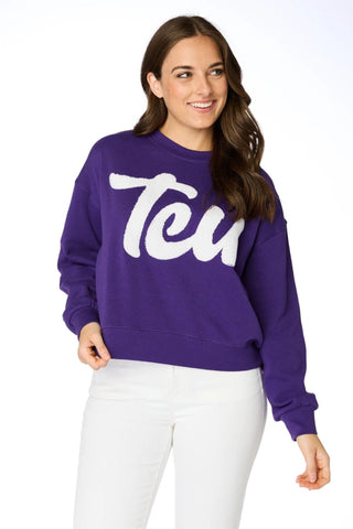 The TCU Varsity Sweatshirt Purple - Stewart Simmons - COLOR GAME