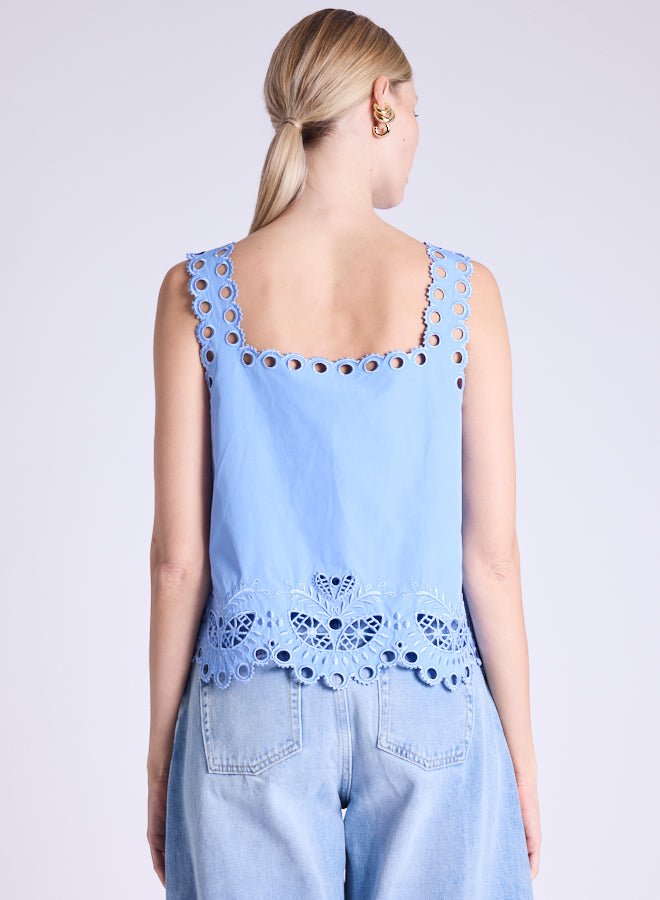 Tista Embroidered Top Light Blue - Berenice - COLOR GAME
