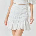 Trim Detail Mini Skirt White - Endless Rose - Color Game