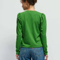 Valita Split Neck Top Salon Green - Nation LTD - COLOR GAME