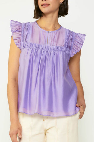 Vanessa Lavender Pintuck Sleeveless Blouse - Current Air - COLOR GAME